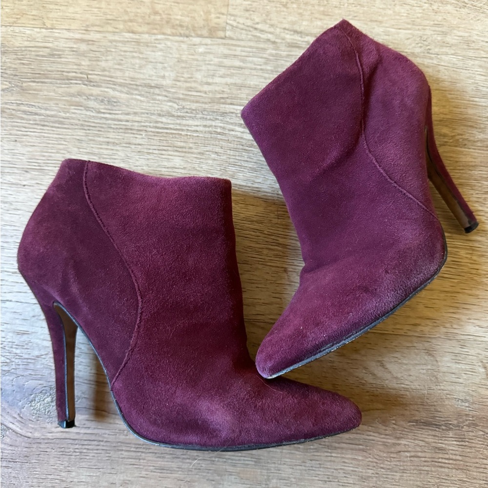 Burgundy booties